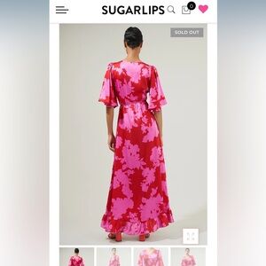 Sugarlips high low Sereia Maxi in Burning Love
